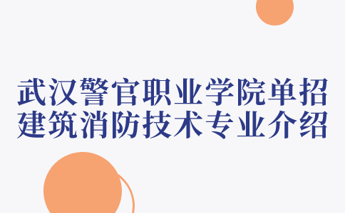 武漢警官職業(yè)學(xué)院單招建筑消防技術(shù)專業(yè)介紹